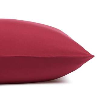 AmazonBasics Microfiber Sheet Set, Queen, Burgundy