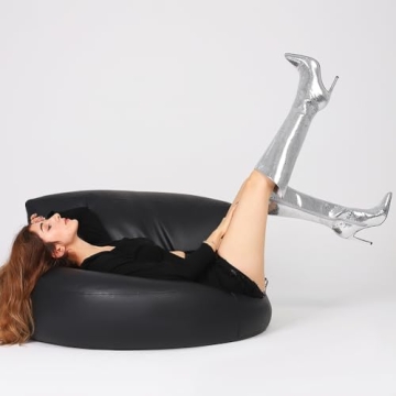 Ancomafio Metallic Knee High Boots - Fashionable Stiletto Heels