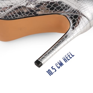 Ancomafio Metallic Knee High Boots - Fashionable Stiletto Heels