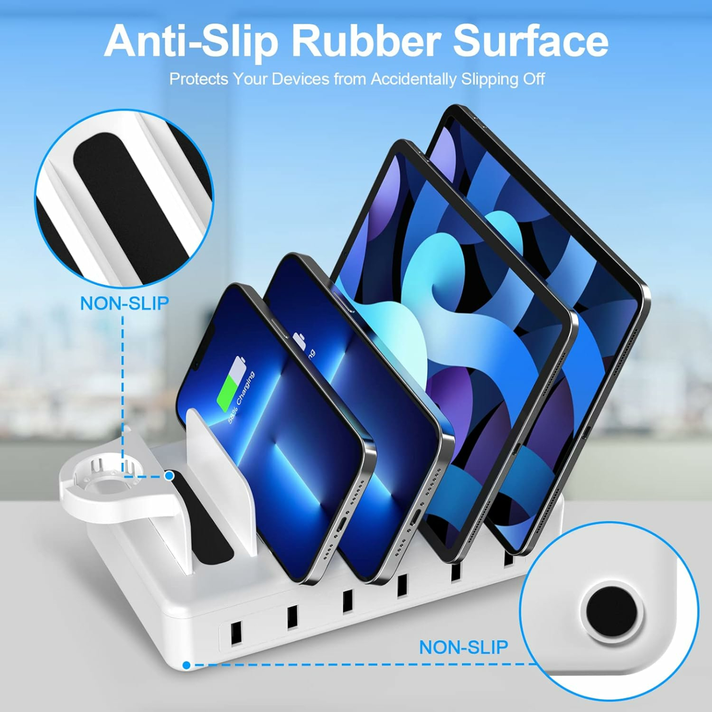 50W 6-Port Charging Station with 6 Cables