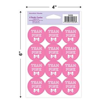 Beistle Gender Reveal Party Supplies Team Stickers - Fun for Baby Showers