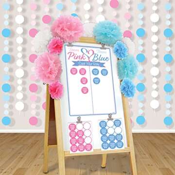 Beistle Gender Reveal Party Stickers - Fun & Engaging Decoration