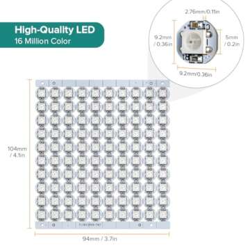 BTF-LIGHTING WS2812B 100PCS 5050SMD Individually Addressable Smart RGB LED Pixel for Arduino Single ...