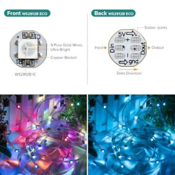 BTF-LIGHTING WS2812B 100PCS 5050SMD Individually Addressable Smart RGB LED Pixel for Arduino Single 1-led RGB LED Module Pixels Color Light White PCB Only DC5V Christmas(No Adapter or Controller)