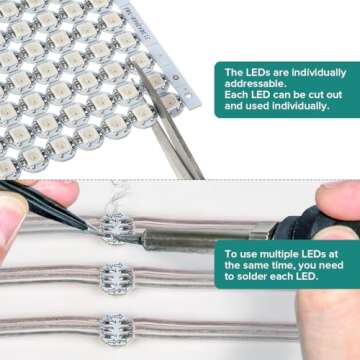 BTF-LIGHTING WS2812B 100PCS 5050SMD Individually Addressable Smart RGB LED Pixel for Arduino Single 1-led RGB LED Module Pixels Color Light White PCB Only DC5V Christmas(No Adapter or Controller)