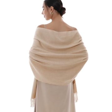 Beige Pashmina Winter Scarf for Women