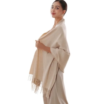 Beige Pashmina Winter Scarf for Women
