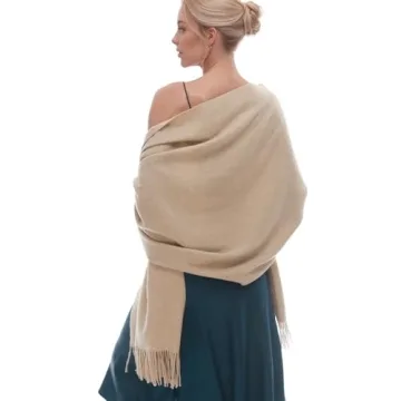 Beige Pashmina Winter Scarf for Women