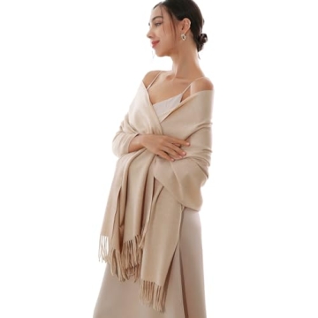Beige Pashmina Winter Scarf for Women