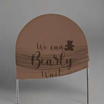 Arch Backdrop Cover We Can Bearly Wait Birthday Party Chiara Arched Stand Stretchy Fabric Covers for Brown Beige Bear Baby Shower Parties Banquets Decorations (3x6ft,2390)