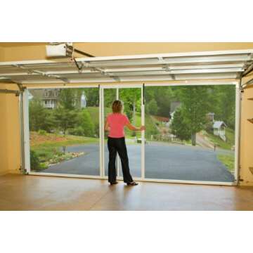 Lifestyle Screens Garage Door Screen 7'H with 18x14 Charcoal Fiberglass Screen Mesh (12'Wx7'H, Sands...