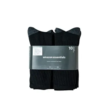 Men's Comfortable Cotton Athletic Crew Socks - 10 Pairs
