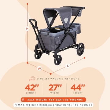Baby Trend Expedition 2-in-1 Stroller Wagon PLUS Ultra Grey