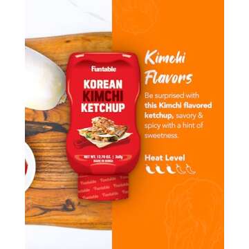 Funtable Korean Kimchi Ketchup (12.70 oz, Pack of 1) - Savoury & Spicy, Ketchup, Great Flavors, Easy...