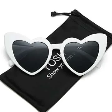 YOSHYA Heart Shaped Sunglasses UV400 Protection Fashion