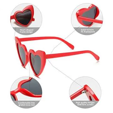 YOSHYA Heart Shaped Sunglasses UV400 Protection Fashion