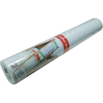 Hape Kinder Spiel-Tafel aus Holz | Preisgekrönte doppelseitige Kindertafel höhenverstellbar mit Papierrolle, Kreidetafel, Whiteboard & Rolle Malpapier 38cm x 20m Ersatzpapierrolle