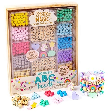 Story Magic Wooden ABC Beads - Eco-Friendly Kids Crafting Kit