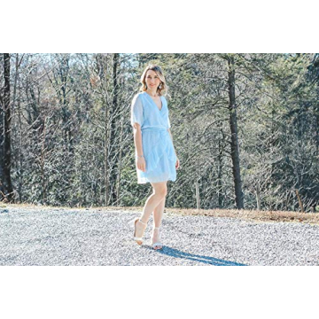 ECOWISH Women's Polka Dot A-Line Dress with Ruffles