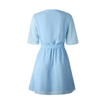 ECOWISH Women's Polka Dot A-Line Dress with Ruffles