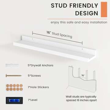 FLYJOE Picture Ledge Shelf Set of 2 for Stunning Decor