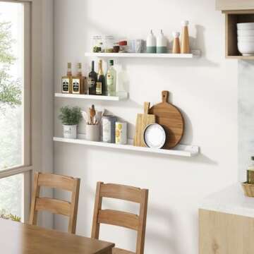 FLYJOE Picture Ledge Shelf Set of 2 for Stunning Decor