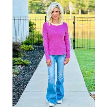 Stylish GKBK Striped Long Sleeve Top for Women