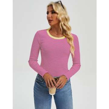 Stylish GKBK Striped Long Sleeve Top for Women