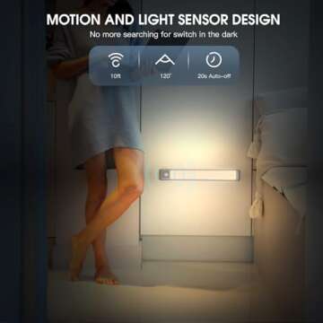 LED Motion Sensor Under Cabinet Lights - 2 Pack