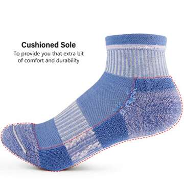 Gonii Ankle Socks Womens Athletic Thick Cushioned Running Hiking Low Cut 5-Pairs