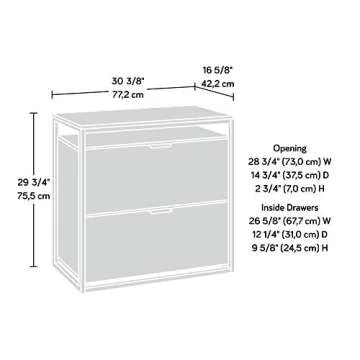 Sauder International Lux Lateral File, Diamond Ash Finish