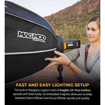 MagMod MagBox 24" Octa Softbox with Integrated Gel Slot and Fabric Diffuser - Compatible with Speedlights and Strobes