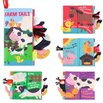 beiens Touch and Feel Crinkle Cloth Books for Babies