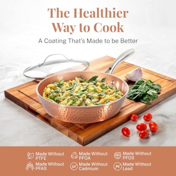 Gotham Steel Hammered Copper Nonstick Frying Pan 12 Inch