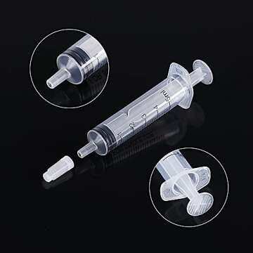 24 Pack 5ml Plastic Syringes, Individually Sealed with Cap for Feeding Pets, Liquid, Lip Gloss, Pain...
