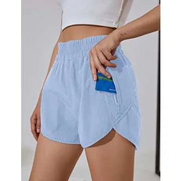 BMJL Women's High Waisted Running Shorts with Pocket