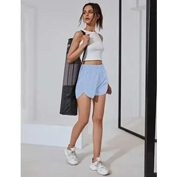 BMJL Women's High Waisted Running Shorts with Pocket