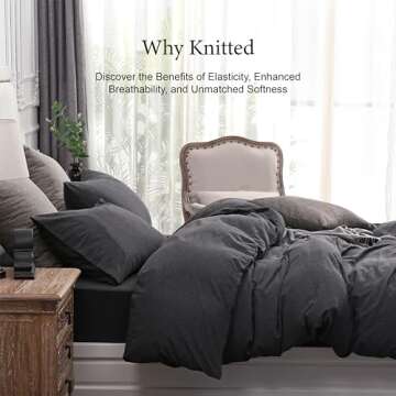 PURE ERA Jersey Knit Duvet Cover Set 100% Cotton Super Soft