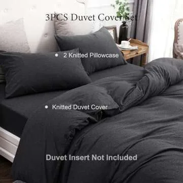 PURE ERA Jersey Knit Duvet Cover Set 100% Cotton Super Soft