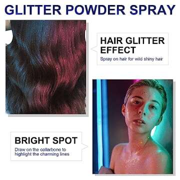 HANYWIL Body Glitter Spray for Hair and Body, Hairspray for Clothes, Long-Lasting Body Shimmer Spray...