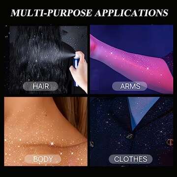 HANYWIL Body Glitter Spray for Hair and Body, Hairspray for Clothes, Long-Lasting Body Shimmer Spray Suitable for Stage, Festival Rave and Makeup Prom 2.11 Fl Oz