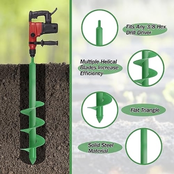 Heavy Steel Auger Drill Bit for Efficient Gardening