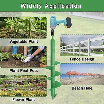 Heavy Steel Auger Drill Bit for Efficient Gardening