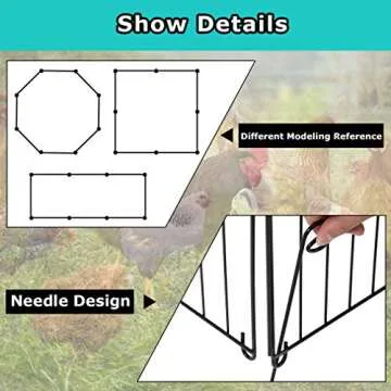 BestPet Large Metal Chicken Coop, Chicken Run Outdoor Walk-in Poultry Cage Duck Coop Chicken Pen Pet Playpen w/Door & Cover Rabbit Enclosure for Backyard Farm (24" x 24" 8 Panel)