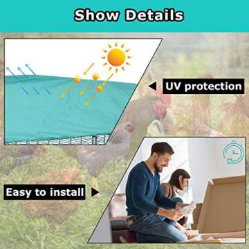 BestPet Large Metal Chicken Coop, Chicken Run Outdoor Walk-in Poultry Cage Duck Coop Chicken Pen Pet Playpen w/Door & Cover Rabbit Enclosure for Backyard Farm (24" x 24" 8 Panel)