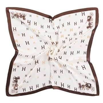 EXTREE Fashion Silky Satin Headscarf for Women Girls: Exquisite Pattern Lightweight Silk Graceful Scarfs 27.5 x 27.5 inches