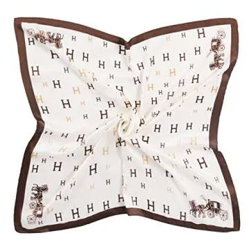 EXTREE Fashion Silky Satin Headscarf for Women Girls: Exquisite Pattern Lightweight Silk Graceful Scarfs 27.5 x 27.5 inches