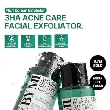 SOME BY MI AHA BHA PHA 30 Days Miracle Toner - Pack of 2 - Mild Exfoliating Korean Toner for First S...