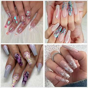 500pcs No C Curve XL Coffin Nail Tips, SWETIDY Clear Long Coffin Shaped Acrylic Fake Nails Flattened Half Cover False Nails with Box for Nail Salon Professional and DIY Nail Art 10 Sizes