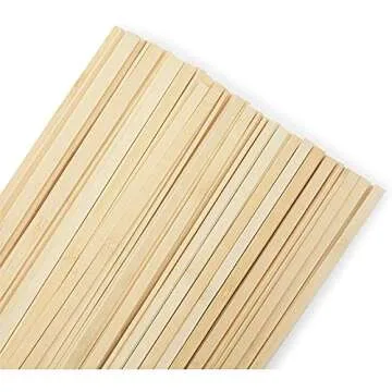 Natural Bamboo Sticks for Arts and Crafts - 100 Pack